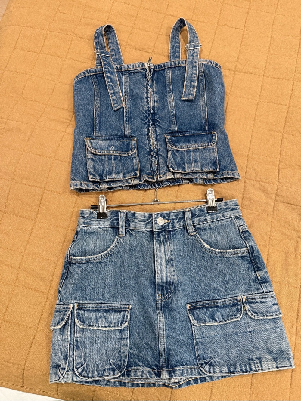 Denim skirt set